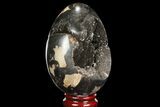 Septarian Dragon Egg Geode - Black Crystals #98838-2